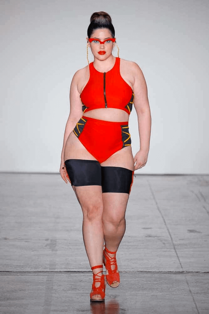Confident woman in runway