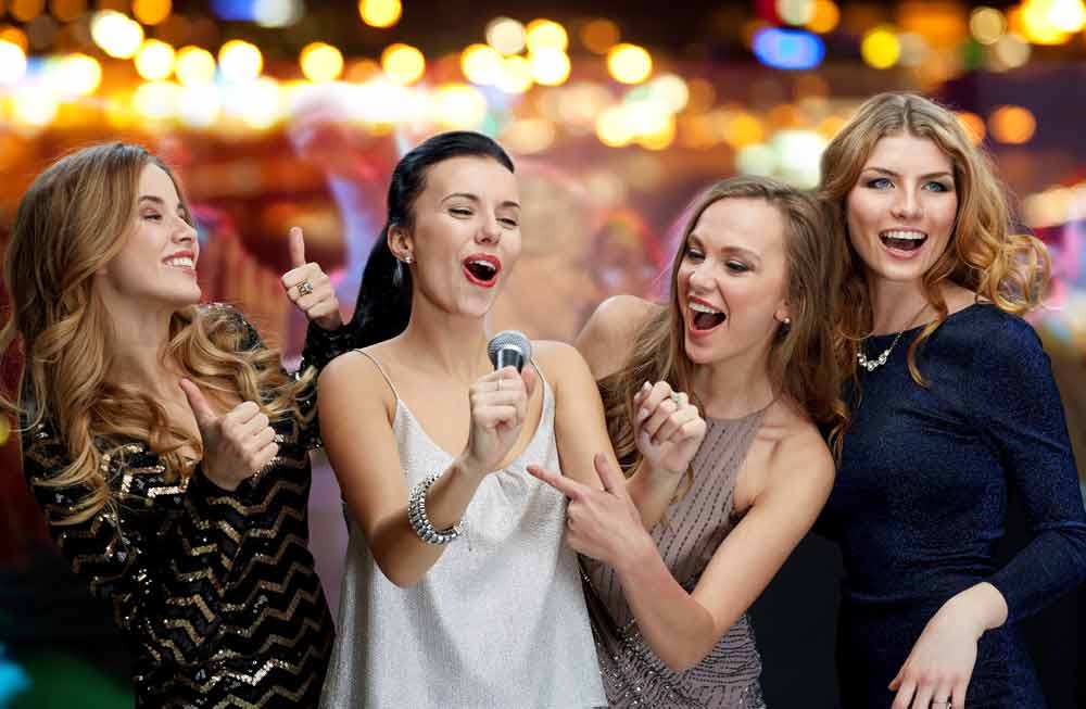 Women having fun in sexy dresses