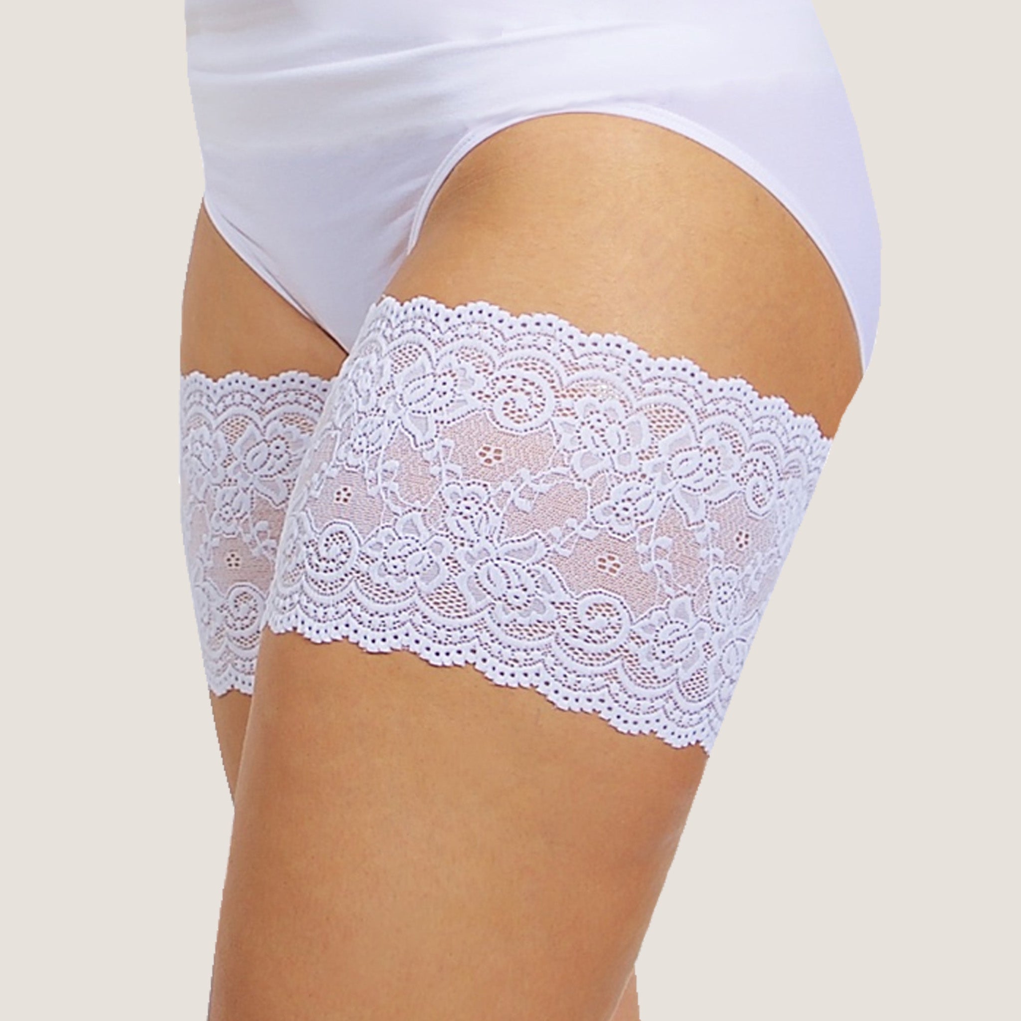 Onyx Thigh Bands by Bandelettes® | White